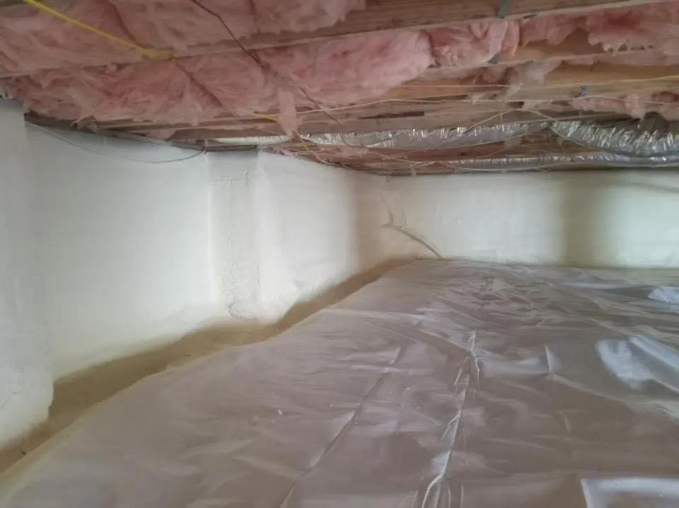Crawl space encapsulation with closed-cell spray foam for Attic Insulation in Rothschild